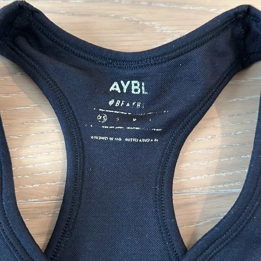 AYBL black sports bra XS Women’s Pilates Crop Top Gym Workout Athletic Running - Picture 2 of 5